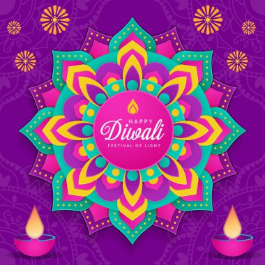 diwali festival of light on purple background