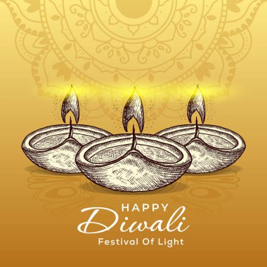 hand drawn happy diwali illustration