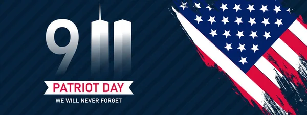 Patriot Day Never Forget Banner — Stock vektor