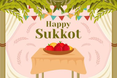 sukkot kutlama arkaplan çizimi tasarımı