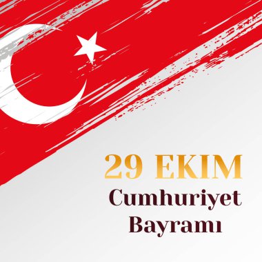 29 ekim cumhuriyet bayrami, Türk cumhuriyet günü illüstrasyonu