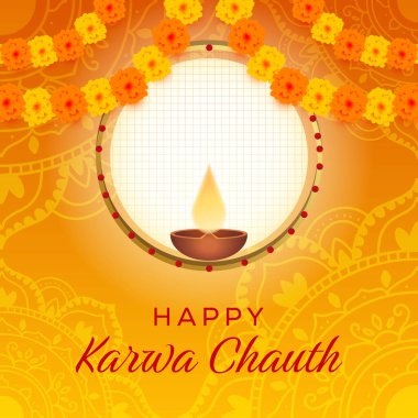 İllüstrasyon mutlu karwa chauth festivali