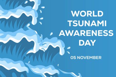 Dünya tsunami farkındalığı 5 Kasım illüstrasyon tarihi