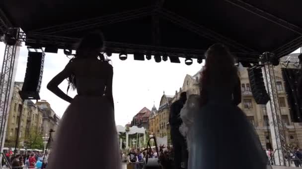 Timisoara Rumänien April 2019 Timfloralis Internationella Blomfestival Nederländska Florist Visar — Stockvideo