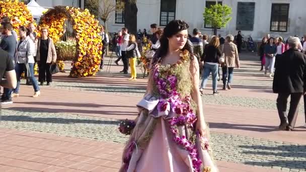 Timisoara Romania April 2019 Victory Square Timfloralis International Flower Festival — ストック動画