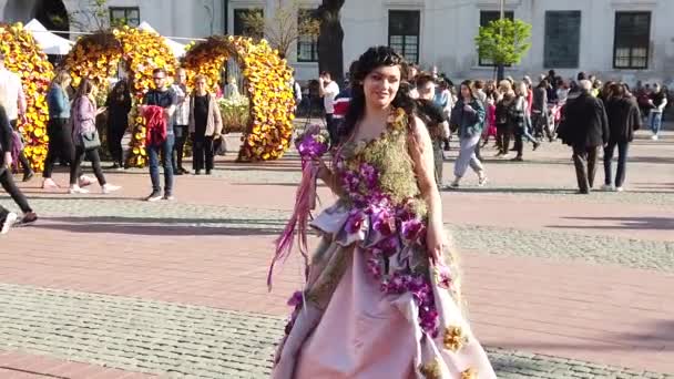 Timisoara Romania April 2019 Victory Square Timfloralis International Flower Festival — 비디오