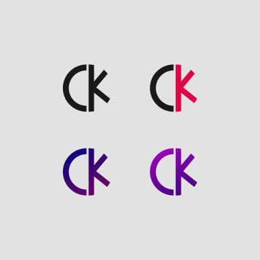 CK initial letter logo vector template | Creative modern monogram Circle logo