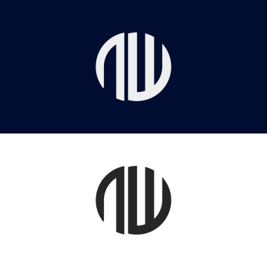 NW initial letter logo vector template | Creative modern monogram Circle logo