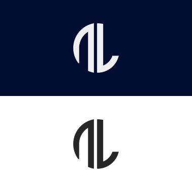 NL initial letter logo vector template | Creative modern monogram Circle logo