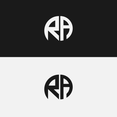 RA initial letter logo vector template | Creative modern monogram Circle logo