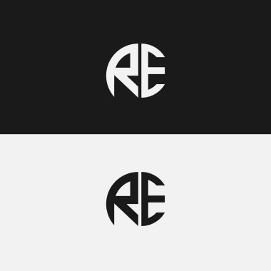 RE initial letter logo vector template | Creative modern monogram Circle logo