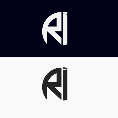 RI initial letter logo vector template | Creative modern monogram Circle logo