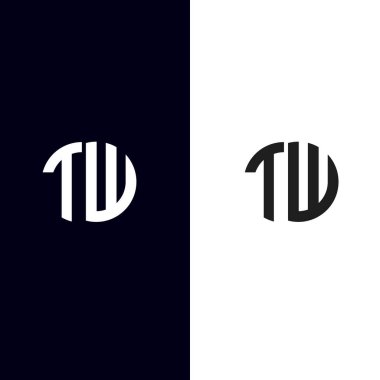 TW initial letter logo vector template | Creative modern monogram Circle logo