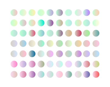 Uygulamalar, ui, ux, web tasarımı, afiş ve benzeri uygulamalar için pastel renk eğrisi daireleri koleksiyonu. Pastel gradyan paketi