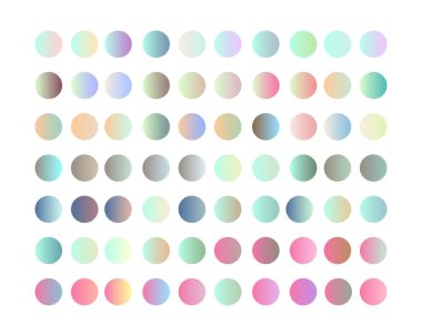 Uygulamalar, ui, ux, web tasarımı, afiş ve benzeri uygulamalar için pastel renk eğrisi daireleri koleksiyonu. Pastel gradyan paketi