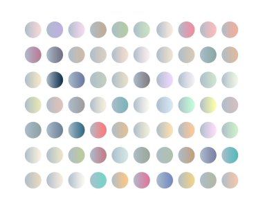 Uygulamalar, ui, ux, web tasarımı, afiş ve benzeri uygulamalar için pastel renk eğrisi daireleri koleksiyonu. Pastel gradyan paketi