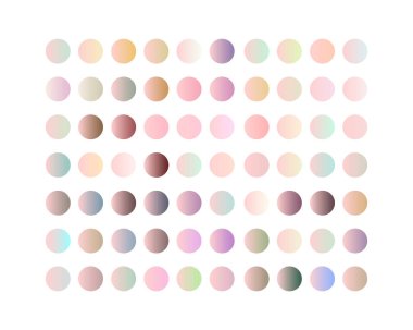 Uygulamalar için Pastel gradyan renk seti, ui, ux, web tasarımı, afiş, vb. Yuvarlak eğilim kümesi