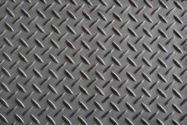 Gümüş boyalı metalik plaka kayma önleyici yüzey. Metal elmas plaka dokusu.