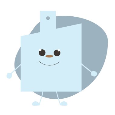 Ağızlıklı bir karakter şeklinde parfüm şişesi. Çıkartma veya çıkartma için. Düz Çizim.