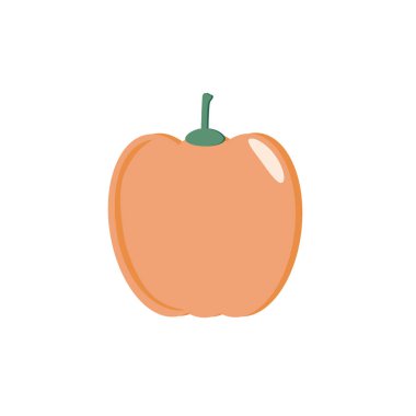 Beyaz arka planda turuncu dolmalık biber. Görüntü.