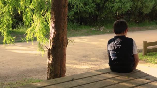 Yaşında Bir Çocuk Evin Güvertesinde Yoga Benzer Hareketler Yapıyor — Stok video