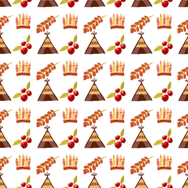 Thanksgiving day seamless pattern. Festive autumn background for textile or book covers, manufacturing, wallpapers, print, gift wrap and scrapbooking.