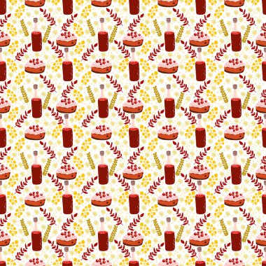 Şükran Günü 'nde pürüzsüz bir düzen. Tekstil veya kitap kapakları, imalat, duvar kağıtları, baskı, hediye paketi ve yapıştırma kitabı için şenlikli sonbahar arkaplanı.