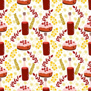 Şükran Günü 'nde pürüzsüz bir düzen. Tekstil veya kitap kapakları, imalat, duvar kağıtları, baskı, hediye paketi ve yapıştırma kitabı için şenlikli sonbahar arkaplanı.