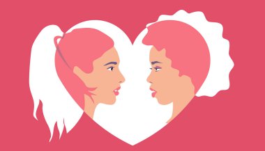 Eşcinsel bir çift. Sevgililer Günü. Valentine kartı.