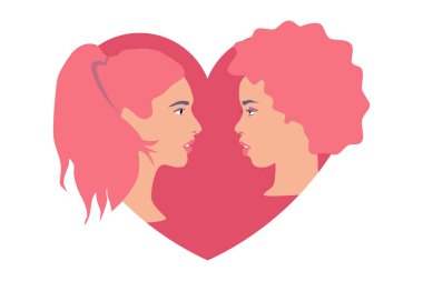 Eşcinsel bir çift. Sevgililer Günü. Valentine kartı.