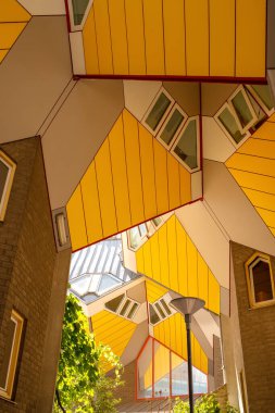 Cube houses in Rotterdam in the Netherlands. Modern architecture.