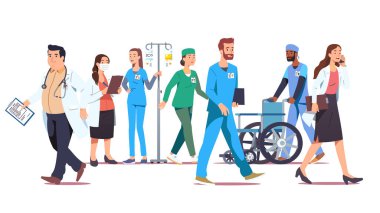 Hastanede çalışan farklı doktorlar.