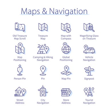 Haritalar, yön bulma çantası. Seyahat haritaları, konum broşları