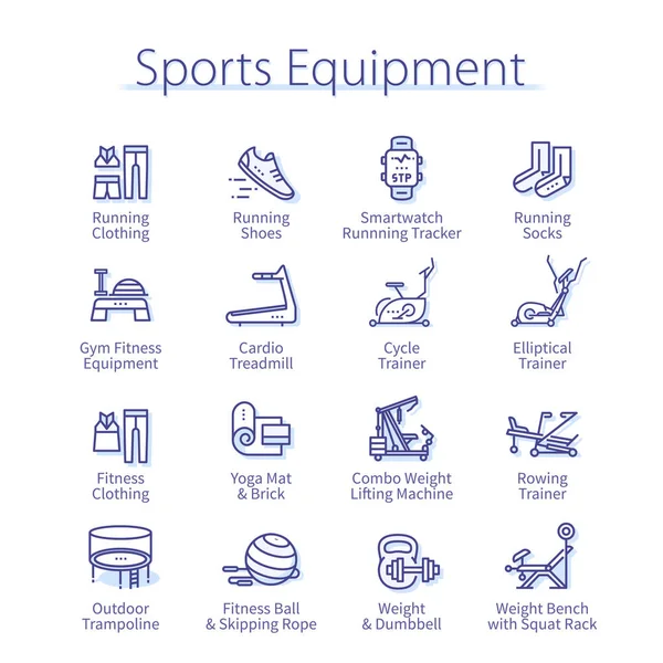 Sportutrustning inställd. Träningskläder, rodd — Stock vektor