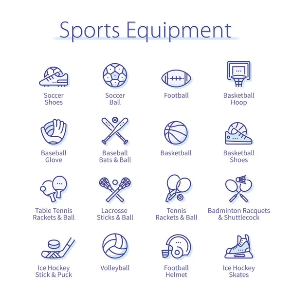 Комплект спортивного оборудования. Футбол и футбол Лицензионные Стоковые Иллюстрации