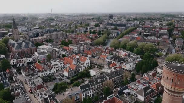 Drone View Old European City Summer Aerial Cityscape Netherlands Netherlands — Stockvideo