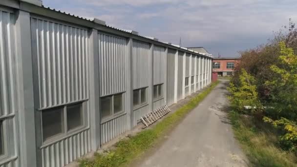 Drone Vista Officina Piano Profilo Metallico Sul Territorio Della Zona — Video Stock