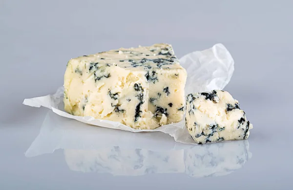 Pedaço Delicioso Queijo Aromático Com Mofo Azul Gorgonzola Roquefort Stilton — Fotografia de Stock