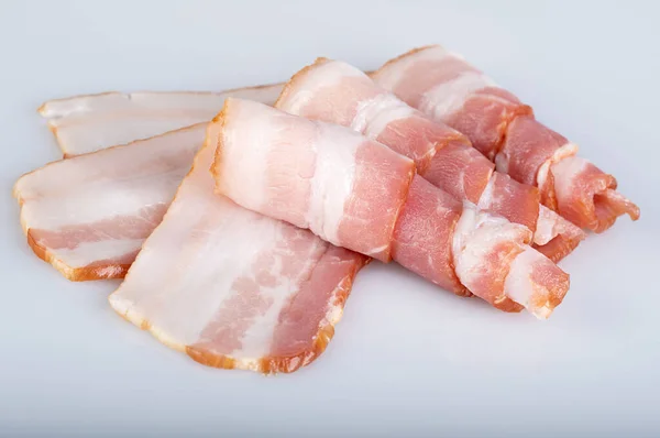 Bacon Isolado Sobre Fundo Branco — Fotografia de Stock