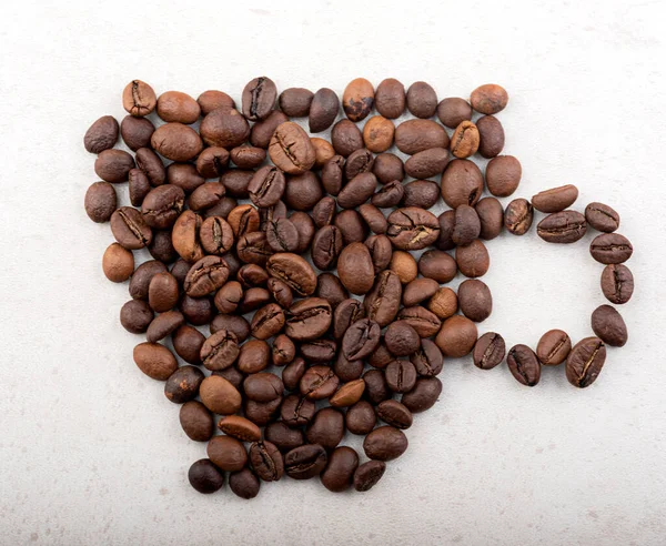 Egy Csésze Kávébab Felülnézet Jogdíjmentes Stock Fotók