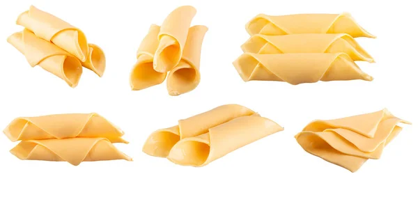 Τυρί Σάντουιτς Φέτες Απομονωμένο Λευκό Φόντο — Φωτογραφία Αρχείου