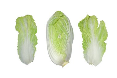 Çin lahanası, beyaz arka planda taze izole edilmiş.