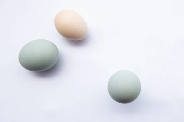 Huevos Pollo Aislados Sobre Fondo Blanco — Foto de Stock