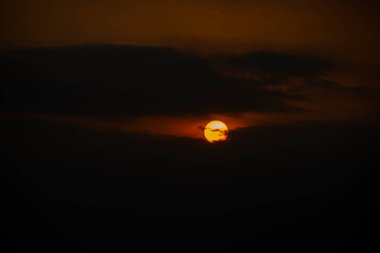 Sunset nature background. Dramatic cloud