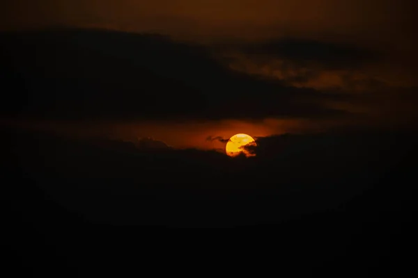 Sonnenuntergang Natur Hintergrund Dramatische Wolke — Stockfoto