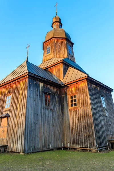 Dřevěný Kostel Mikuláše Století Autentické Kozácké Farmě Vesnici Stetsivka Oblasti — Stock fotografie