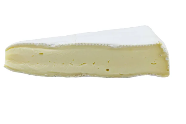 Кусок Сыра Бри Изолирован Белом Фоне — стоковое фото