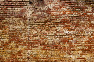 Eski kırmızı tuğla duvarın arka planı