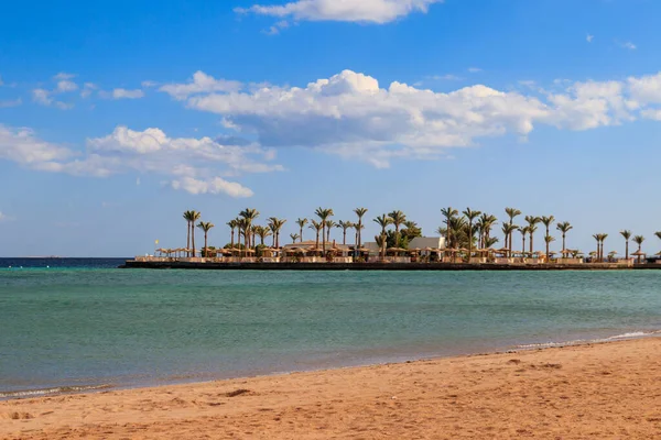 Vista Costa Mar Vermelho Praia Hurghada Egito — Fotografia de Stock