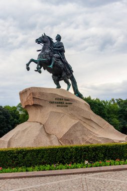 St. Petersburg, Rusya 'daki Büyük Peter Anıtı (Bronz Atlı)